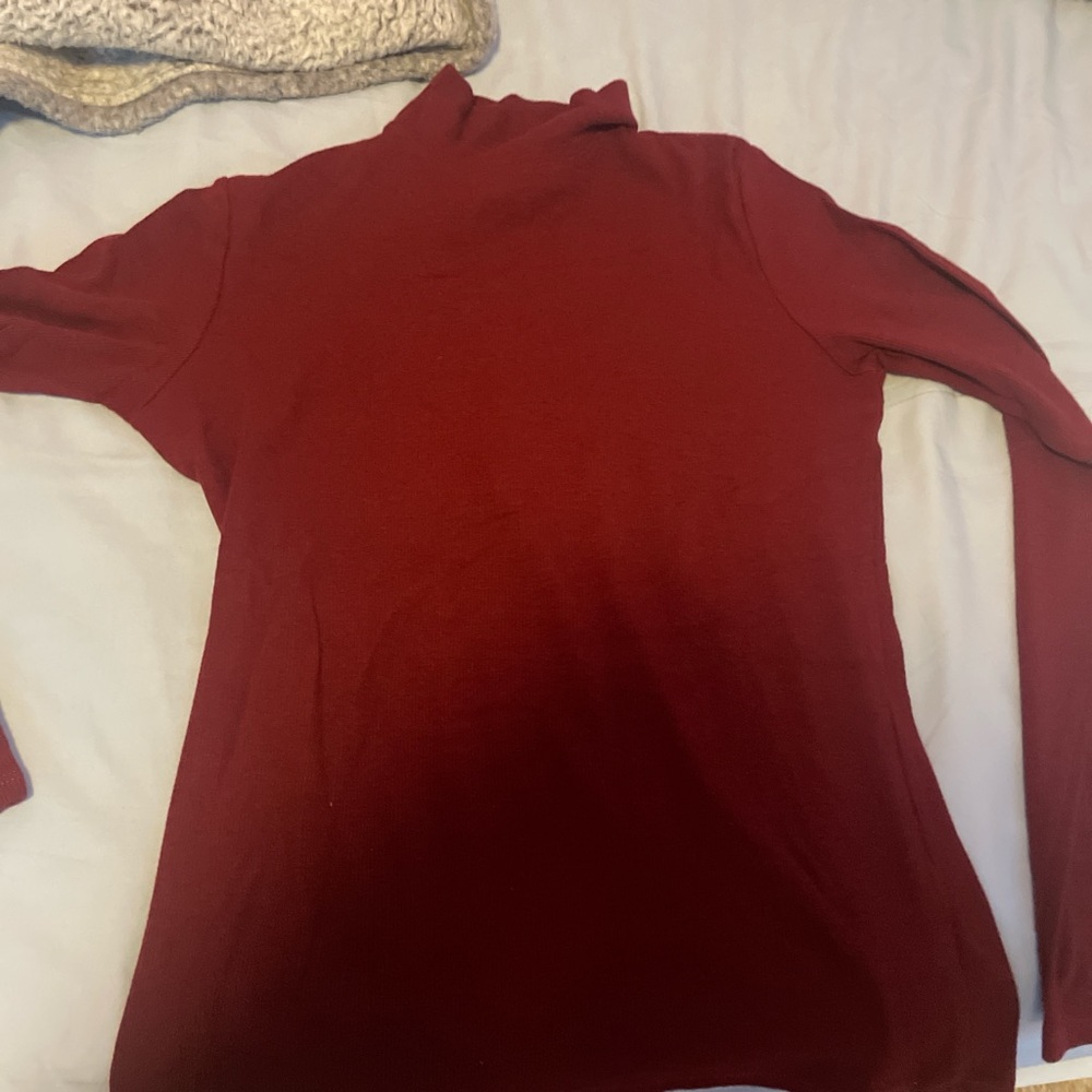 Elegant Maroon Turtleneck Top